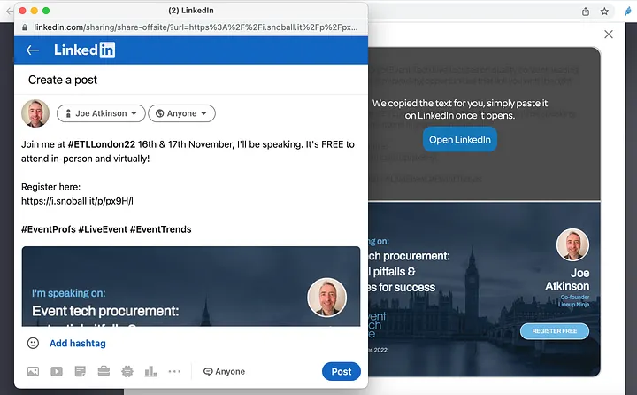LinkedIn create a post image